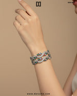 Eclat Silver Multi-Stone Bangle Duo