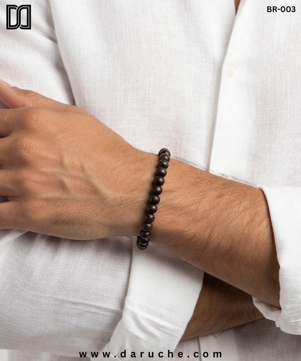 Minimal Wooden Bead Bracelet
