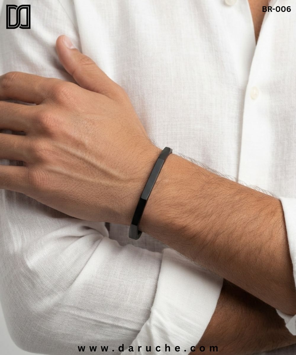 Matte Black Noir Cuff Bangle