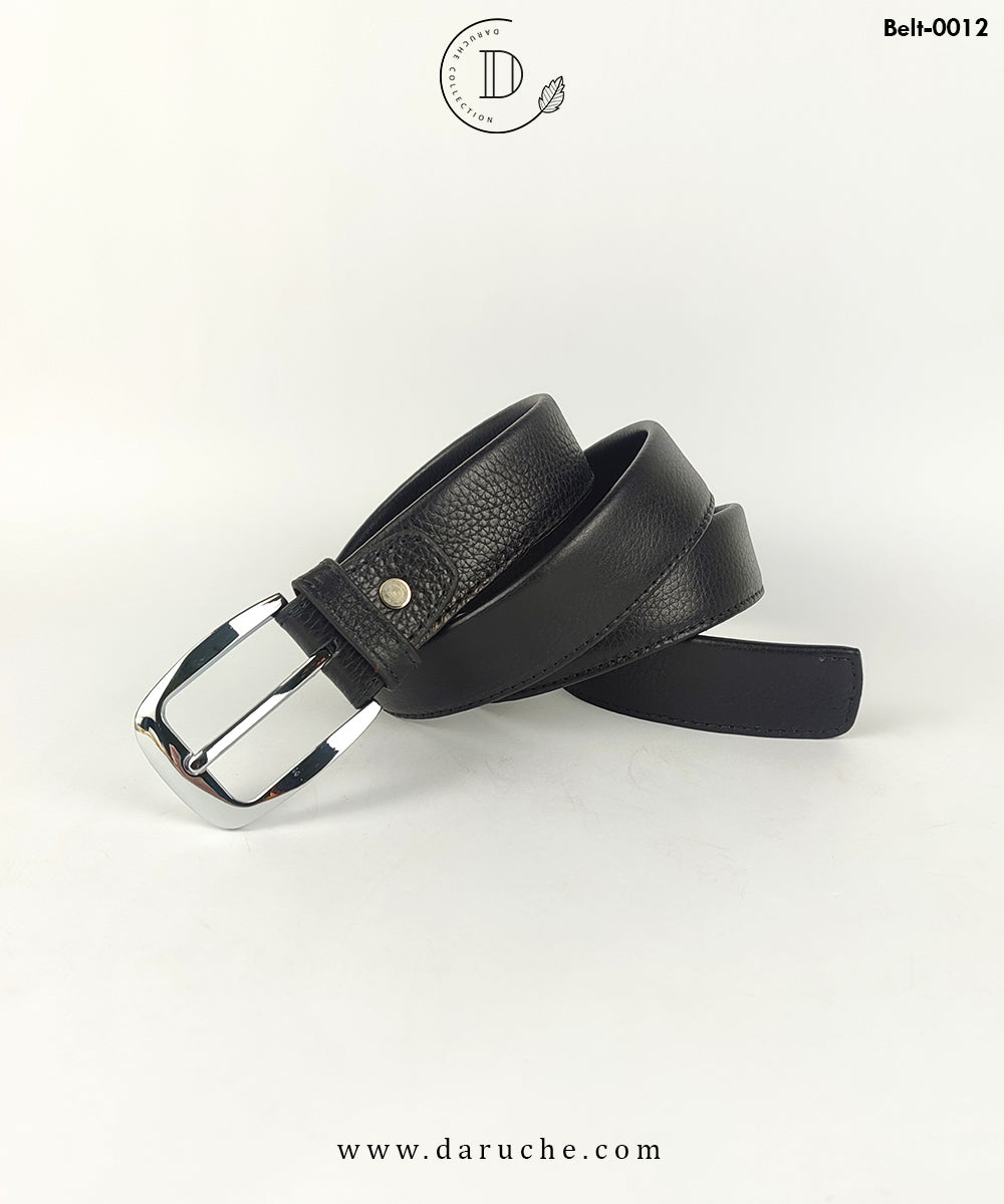 Original Leather Black Textured Belt