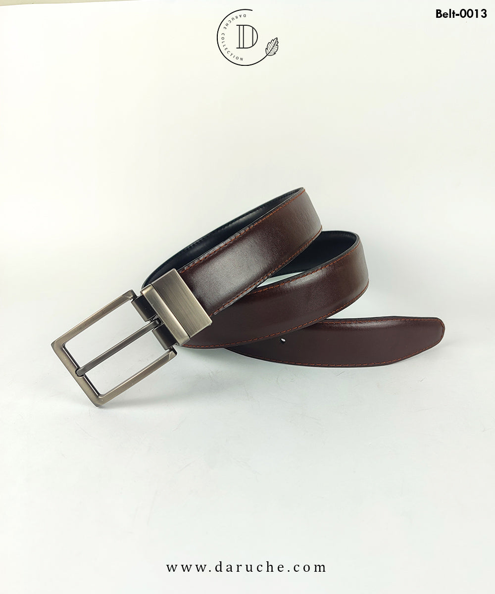 Black & Dark Brown Reversible Leather Belt