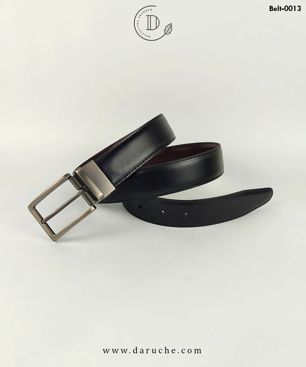 Black & Dark Brown Reversible Leather Belt