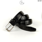 Black Crocodile Texture Leather Belt