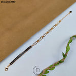 Stunning Gold Plated Black Zircon Stone Bracelet