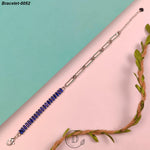 Stunning Silver Plated Navy Zircon Stone Bracelet