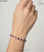 Diamond Cut Red & White Zircon Stone Bracelet