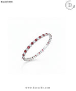 Diamond Cut Red & White Zircon Stone Bracelet