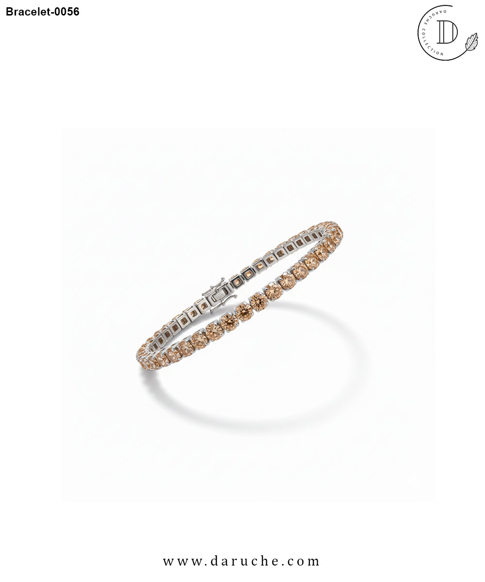 Diamond Cut Champagne Zircon Stone Bracelet