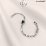 Silver Plated Zircon Stones Adjustable Bracelet
