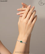 Sparkle Emerald Green Diamond Cut Bracelet
