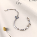 Silver Plated Zircon Stones Adjustable Bracelet