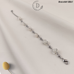 Silver Plated White Beats Adjustable Bracelet