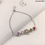 Silver Plated Multi Zircon Stones Adjustable Bracelet