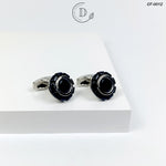 Black & Silver Round Cufflink