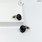 Black & Silver Round Cufflink