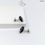 Black & Silver Round Cufflink