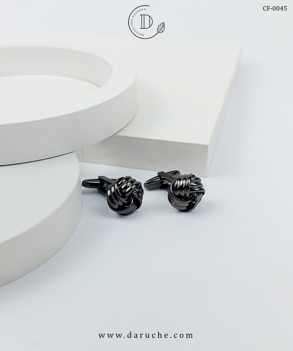 Black Round Knot Cufflinks
