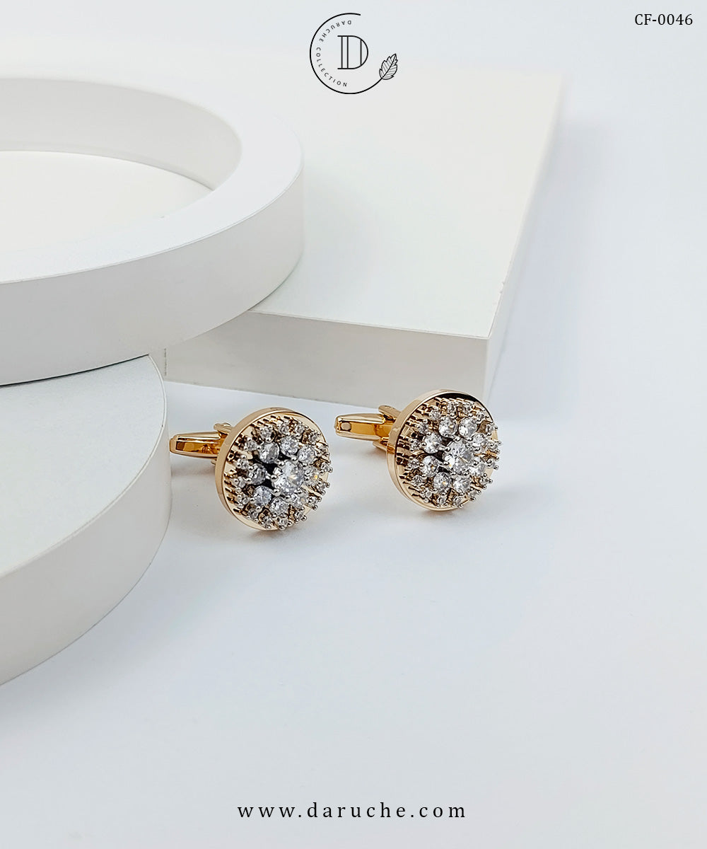 Stunning Zircon Round Cufflinks