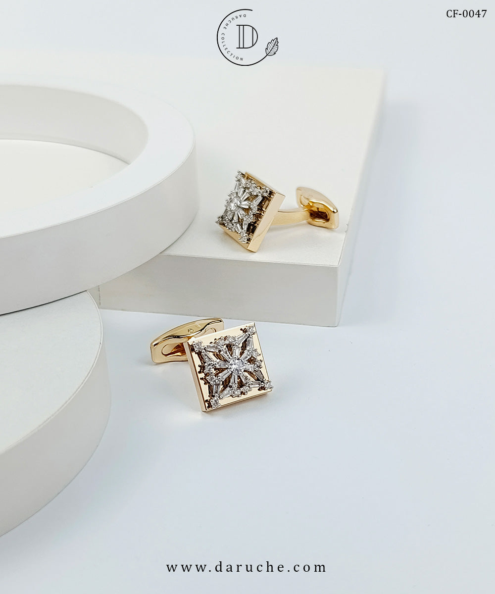 Elegant Square Zircon Cufflinks