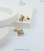 Elegant Square Zircon Cufflinks
