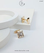 Elegant Square Zircon Cufflinks