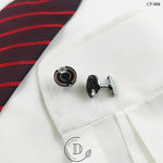 Silver & Black Zircon Stone Cufflink