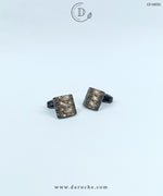 Brown Square Textured Cufflinks