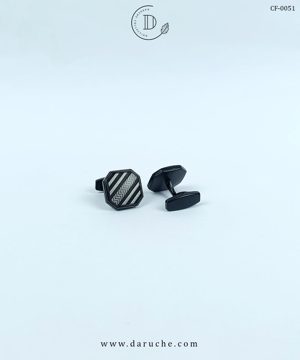 Premium Matte Black Tedxtured Cufflinks