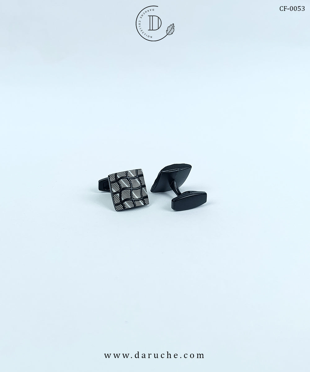 Black & Silver Textured Cufflinks