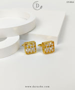 Golden Square Zircon Cufflinks