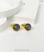 Texture Golden & Black Cufflinks