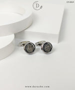 Silver & Black Textured Cufflinks