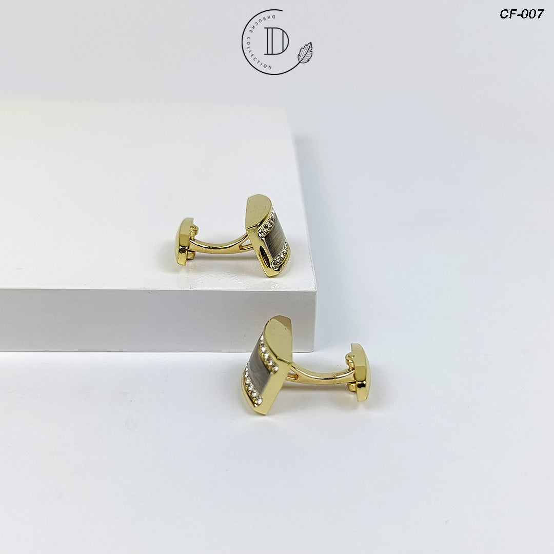 Golden Zircon Stone Cufflink