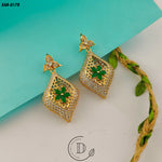 Classic Leaf Zircon Stone Earrings