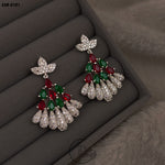 Beautiful Silver Plated Multi Peacock Earrings