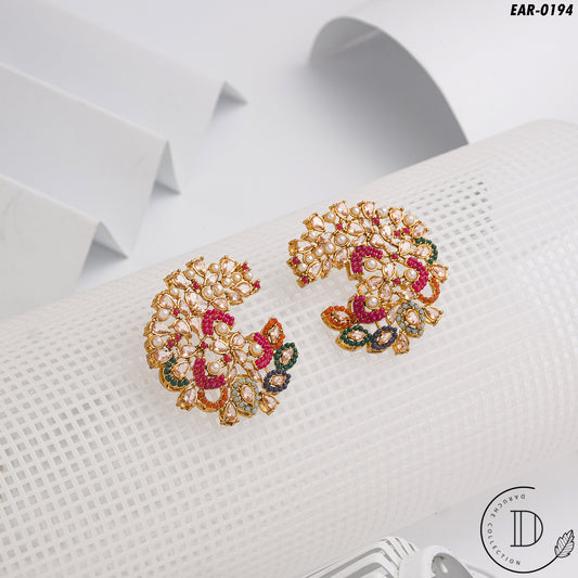 Elegant Gold Plated Champagne Traditional Earrings