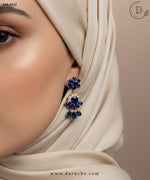 Stylish Navy & White American Diamond Earrings