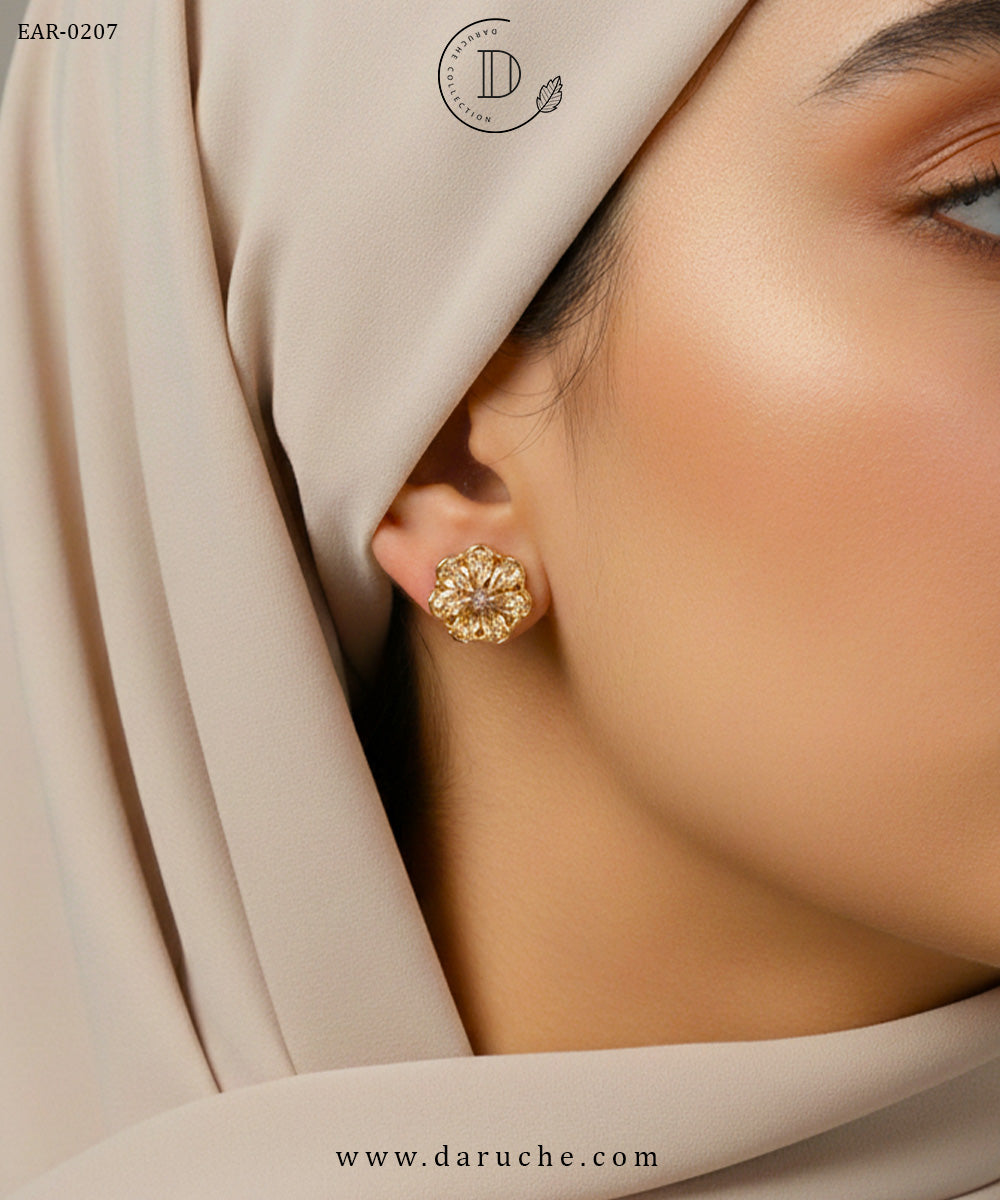 Champagne Flower Studs