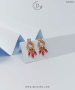 Ruby Drop Cut Earrings