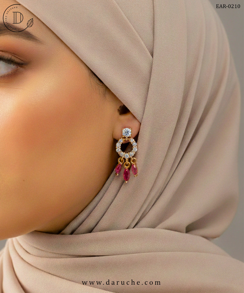 Ruby Drop Cut Earrings