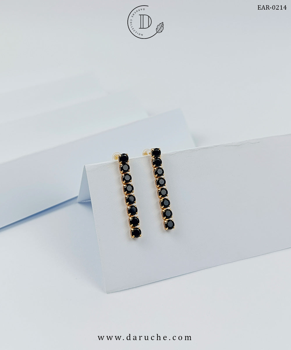 Black Block Earrings