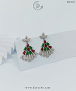 Peacock Silver Stone Earrings