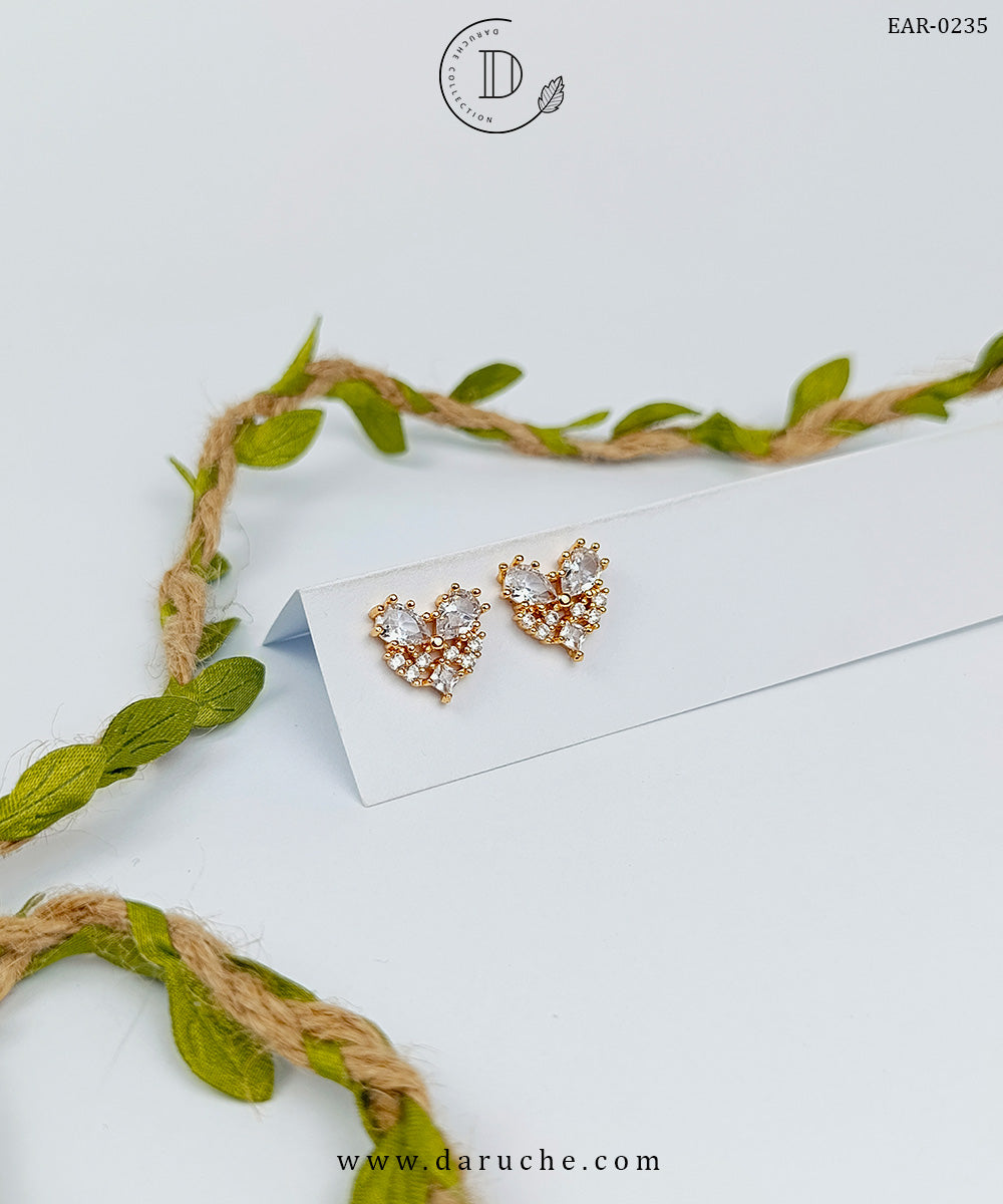 White Floral Stud Earrings