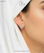 White Floral Stud Earrings
