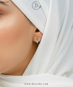 Ruby Floral Stud Earrings