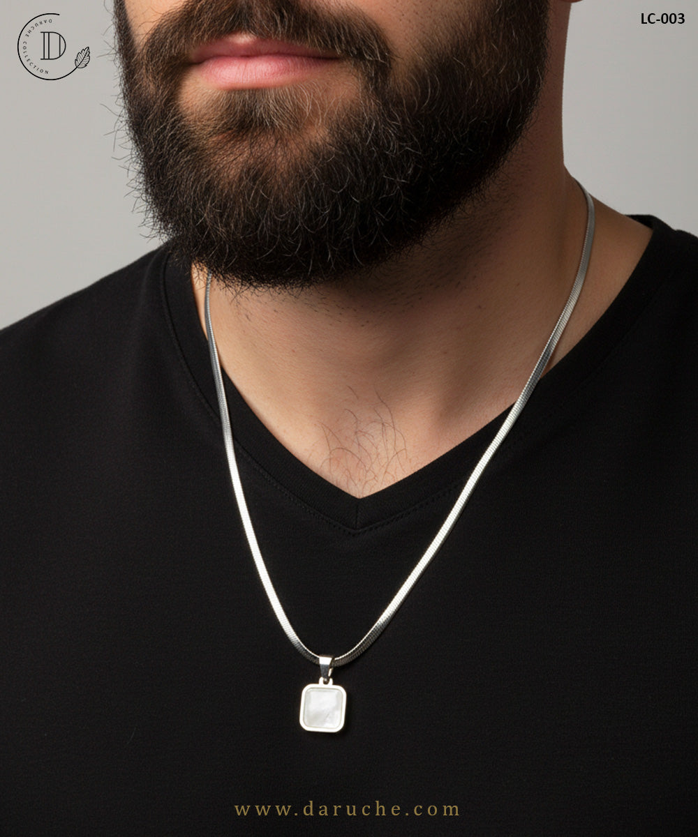 White Square Marble Texture Pendant