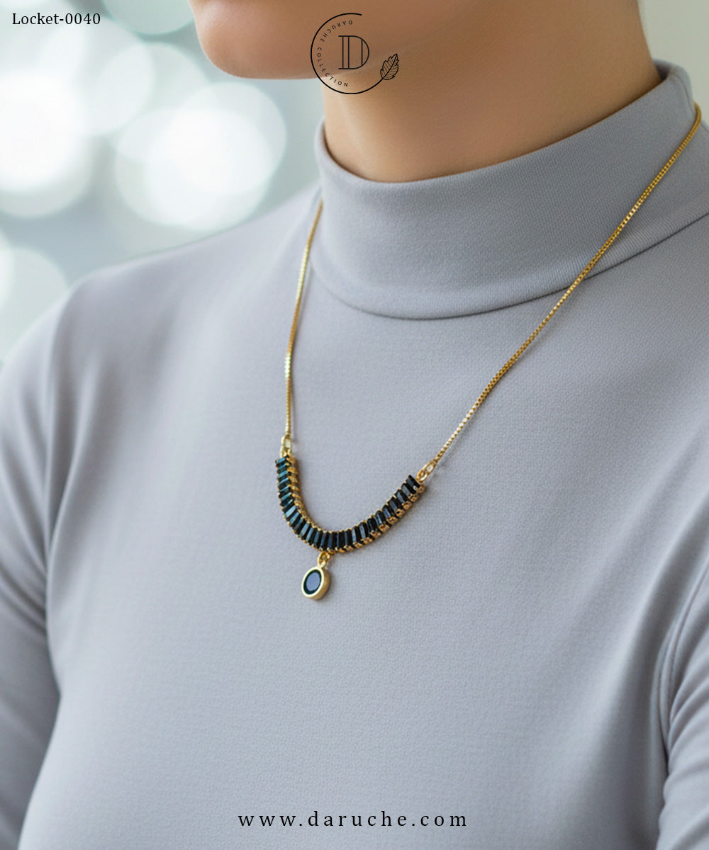 Elegant Black Zircon Locket