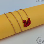 Elegant Gold Plated Stainless Steel Vine Red Duck Locket