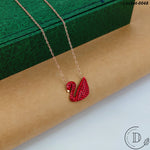 Elegant Gold Plated Stainless Steel Vine Red Duck Locket