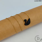 Elegant Gold Plated Stainless Steel Black Duck Locket